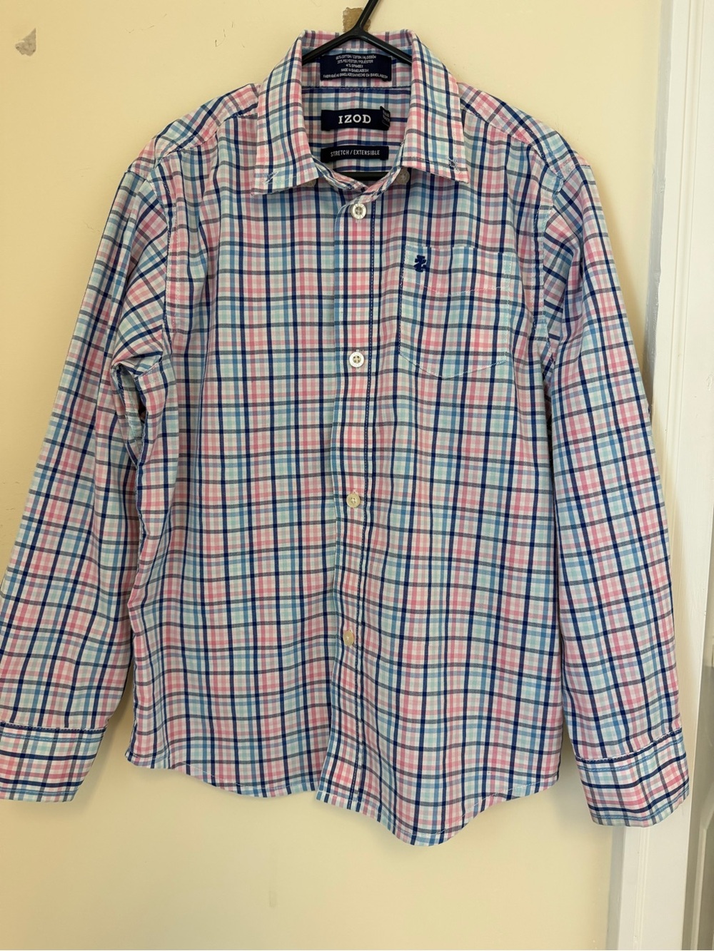 Izod Pink & Blue Plaid Button-Down Shirt